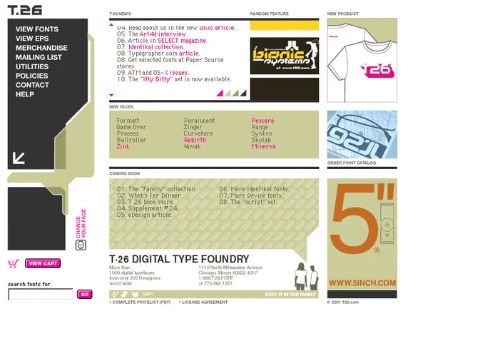 T.26 website in 2001