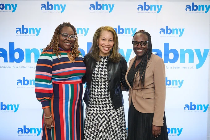 ESD Commissioner Hope Knight with Bedford Stuyvesant Restoration Corporation CEO Blondel A. Pinnock and A Better New York CEO Melva M. Miller