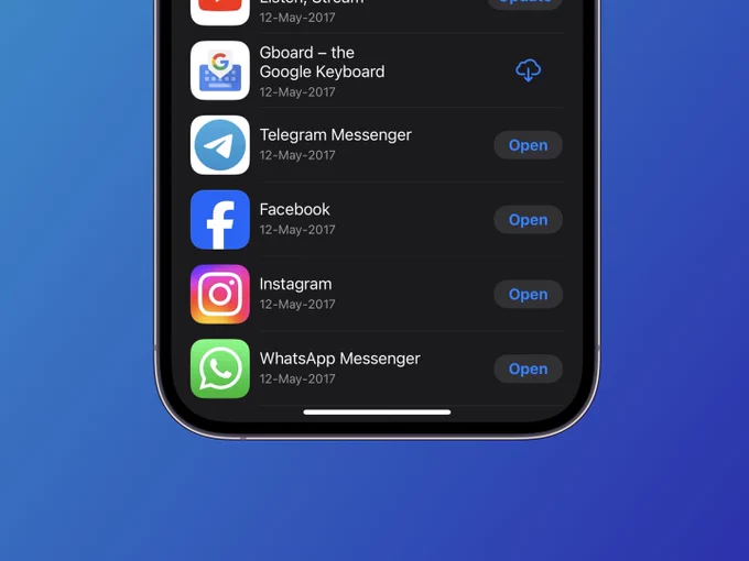 App Store screenshot showcasing the first app ever installed on the poster's phone: WhatsApp