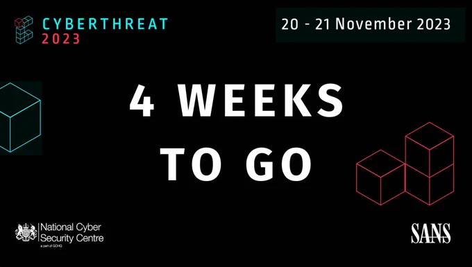 4 weeks to go, CyberThreat 2023, 20-21 Nov 2023