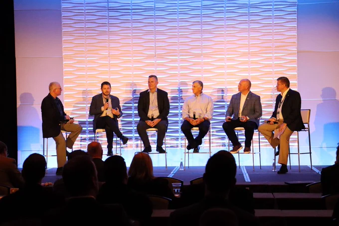 The Industrial Transformation (IX) Event Executive Panel Session on October 18, 2023, featuring LNS Research, Augury, Pfizer Digital, Nestle Purina, and CESMII