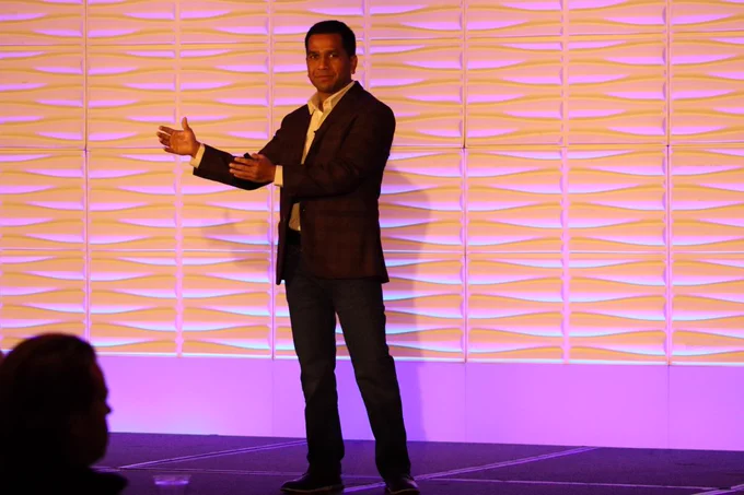 LNS Research Commercial Leader Mehul Shah on stage at The Industrial Transformation (IX) Event 2023