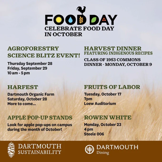 Here’s a graphic with text detailing “fall” events happening on campus this month.