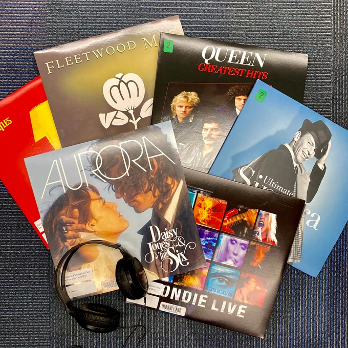 Collection of vinyl records at Troy Public Library