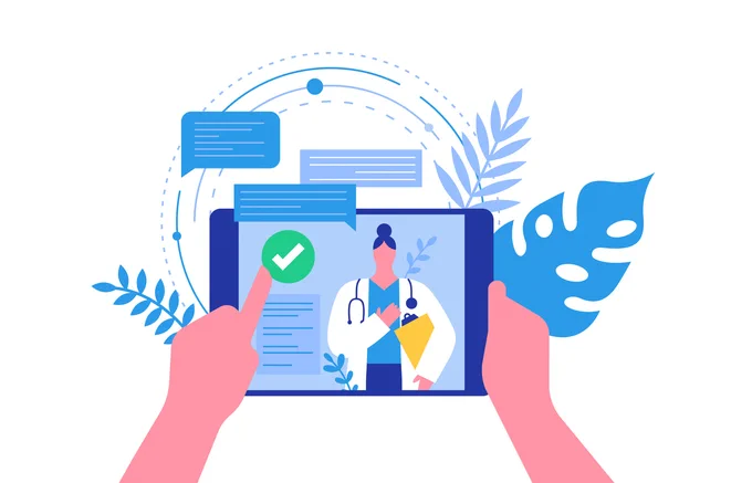 Illustration of someone using a digital tablet.