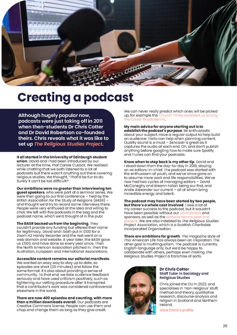 Image of printed interview