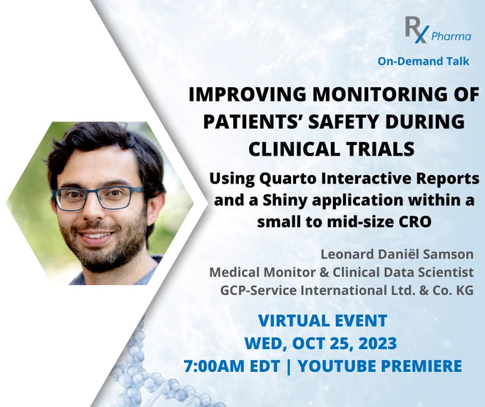 A common way to monitor patient safety in clinical trials is providing data to medical monitors in multiple tables. In larger, long-running trials, this workflow makes it challenging to maintain oversight. It composes risks to miss potential safety hazards and it slows down the decision-making process on whether any safety event warrants further follow-up.

We are improving our patients’ safety monitoring procedures by using Quarto interactive reports and a Trial Safety Surveillance R Shiny application. We provide medical monitors with an instant overview of patients’ multidimensional, medically relevant data, using smart visualizations and interactive user interfaces.

In this presentation, we will show how we developed our data visualization pipeline for monitoring purposes using medical end users’ feedback, highlight several practical features, and discuss what challenges remain.

Our updated patient safety monitoring procedures and tools provide a major upgrade.