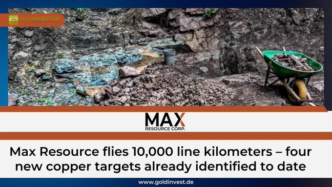 Large-scale airborne exploration using magnetic radiometrics at the Cesar copper-silver project in northeastern Colombia is proving highly effective for Max Resource Corp (TSX.V: MAX; OTC: MXROF; FRA: M1D2). Recent surveys over 4,000 line kilometres on the AM district in the north of the 90km Cesar Belt have identified four new targets. This brings the total number of targets on the AM project to 12, and the success of the measurements has prompted Max to extend the airborne reconnaissance by a further 6,000 line kilometres. The new survey will cover all three districts of the Cesar project: AM, Conejo and URU.

