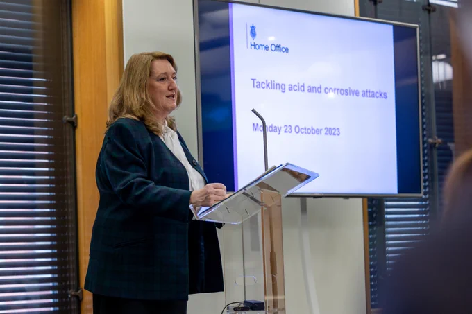 Photo of Minister Dines speaking at the event.