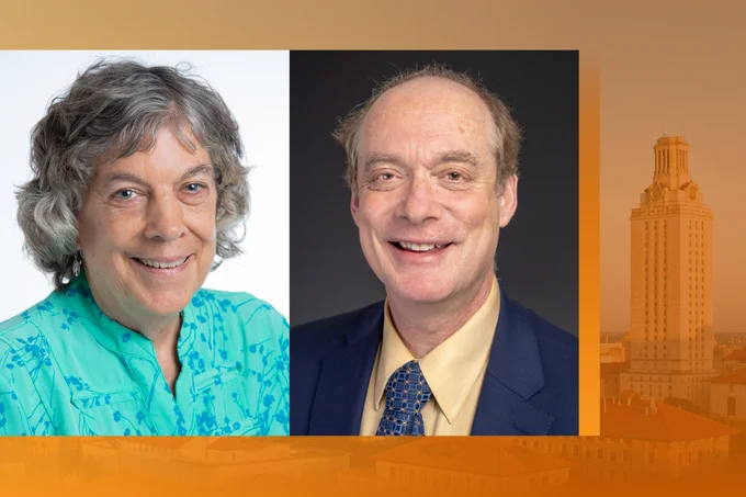 Left: Ruth Buskirk
Right: Michael Marder
Background: UT Tower