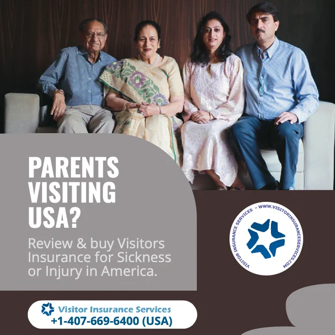 Visitors Insurance is ideal coverage for parents as visitors to the USA, foreign travelers visiting America, or Indian relatives visiting the USA, or for foreign tourists traveling to the United States, or anyone traveling outside their home country. Review top-rated visitors insurance plans and buy the best suited visitors coverage for USA, top-rated visitor insurance plans with sickness or injury benefits, quote cost and instantly purchase Visitor Insurance India to USA today on VisitorInsuranceServices.com.