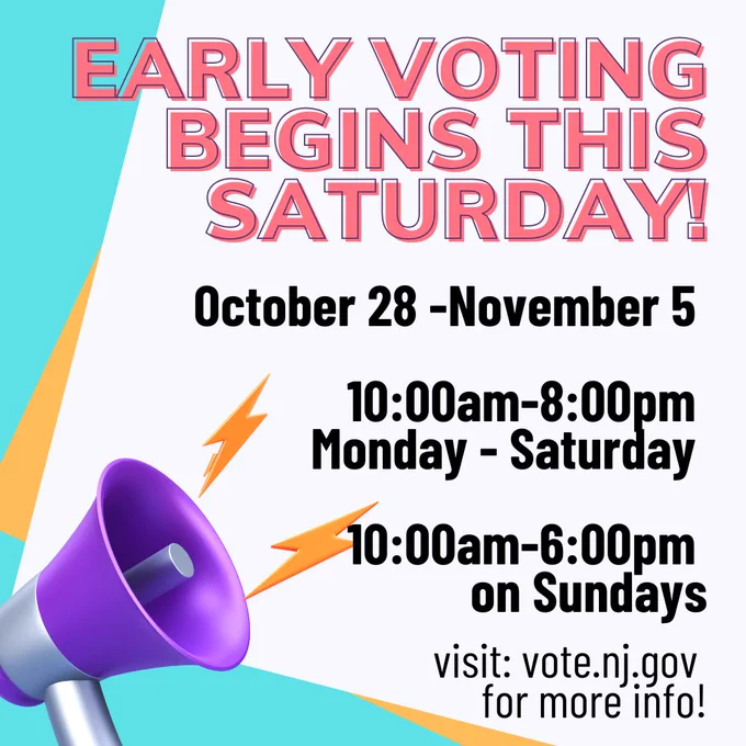 Don't forget! Tell your friends and family what you learned in the process of making your voting plan and encourage them to make their own.

For more NJ Voter Information, visit: Vote.NJ.Gov

@lwvnj #vote #electionseason #results #generalelection #election #reprorights #access #equity #inclusion