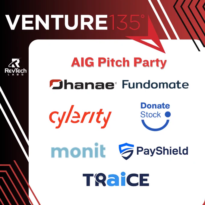 We're excited to introduce a lineup of startup companies ready to share their innovative ideas in the AIG Pitch Party at Venture135!



🚀 Ohanae

💰 Fundomate Technologies, Inc.

🔒 Cylerity

🌱 DonateStock

📈 Monit

💳 PayShield

This is your chance to be part of something special and witness innovation in action. Secure your tickets for Venture135 now and join the party! https://www.eventbrite.com/e/venture135-2023-tickets-538006691497?aff=oddtdtcreator 
