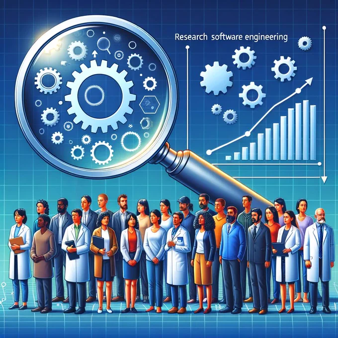 Image showing people gathered under the heading 'research software engineering'