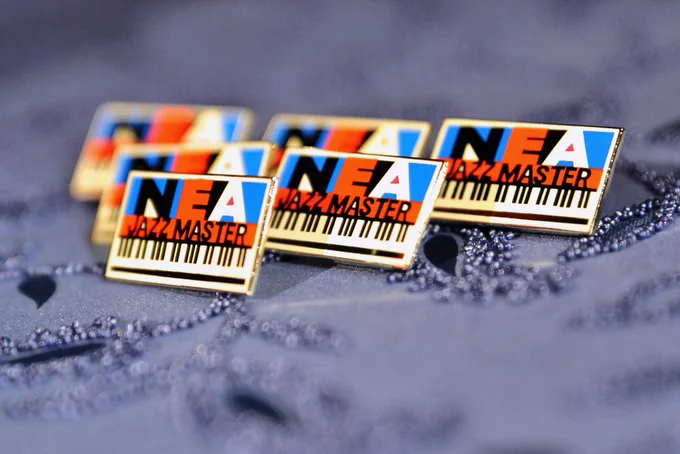 a group of NEA Jazz Master lapel pins