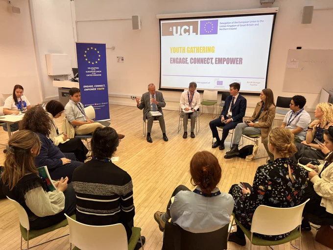 Youth participants gathered for a private dialogue with the EU Ambassador.