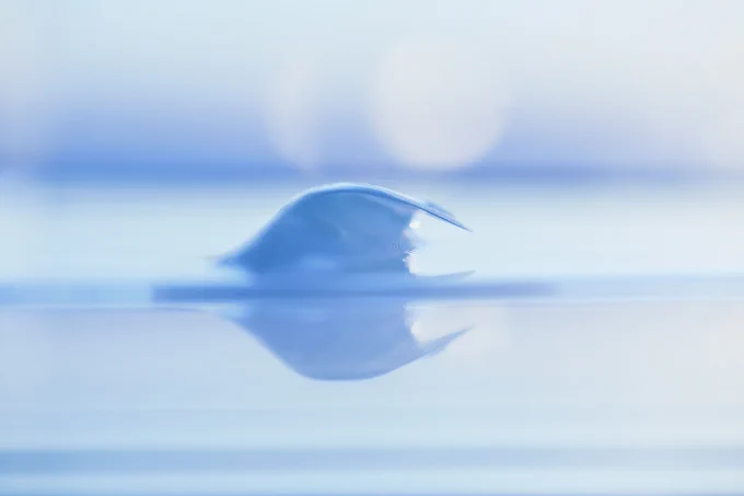 The artwork represent a gently shaped blue wave