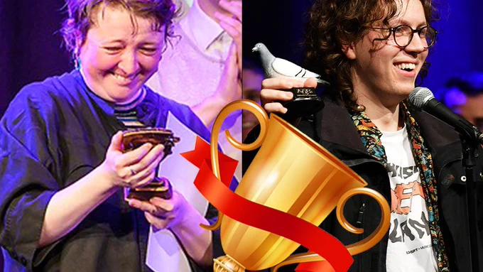 Ellie BW and Sam Nicoresti celebrate their respective Leicester Square Theatre awards
