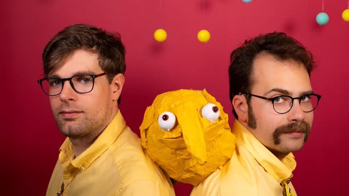 Pete, Mr Bing and Lloyd of Foxdog Studios smile enigmatically at the camera