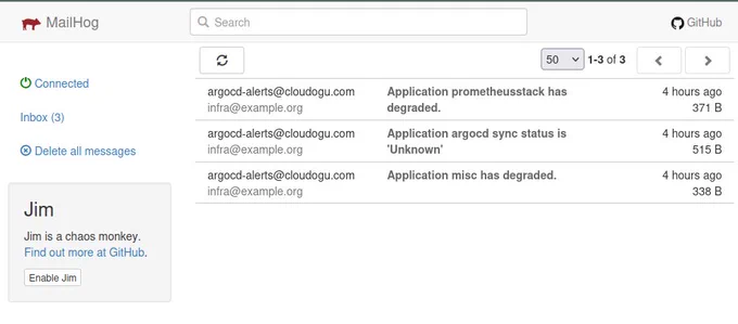 Screenshot displaying MailHog's web UI 

Taken from GitOps Playground: github.com/cloudogu/gitops-playground