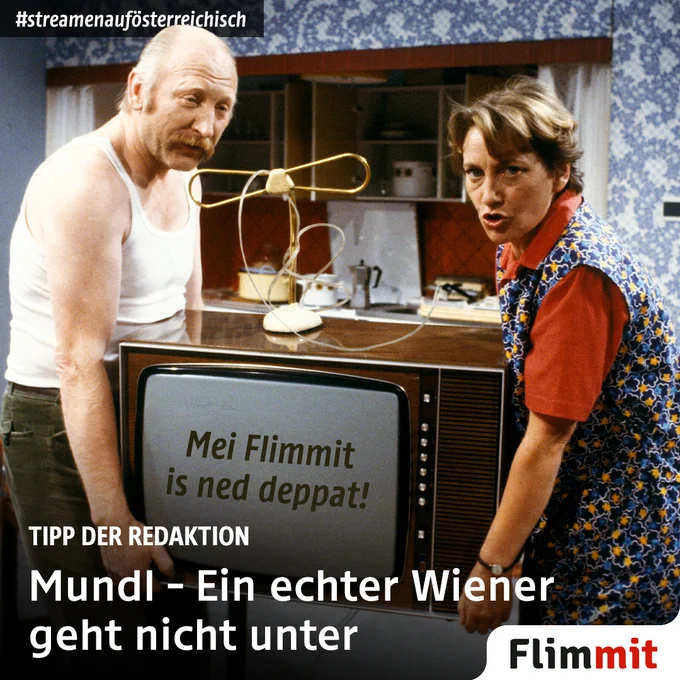 Ein Mann und eine Frau stehen neben einem Fernseher.