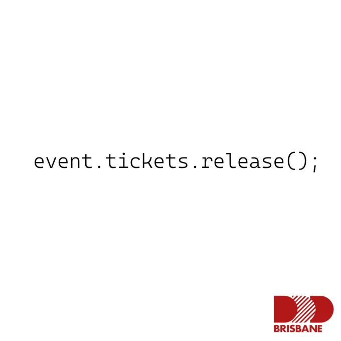 A line of code that reads event dot tickets dot release