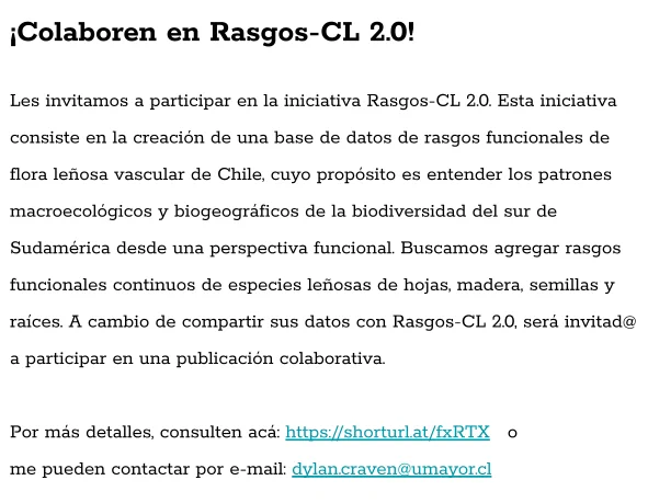 Invitación a colaborar en Rasgos-CL