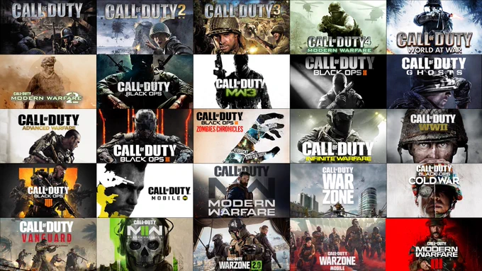 Various artwork from Call of Duty titles over the last 20 years.