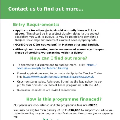 Secondary Provider Lead School Based information
