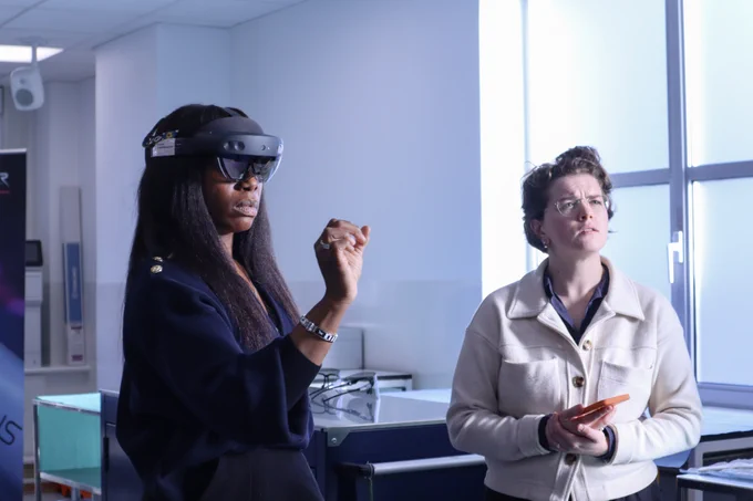 Surgeon Ekpemi Irune trying out some of the new technology.