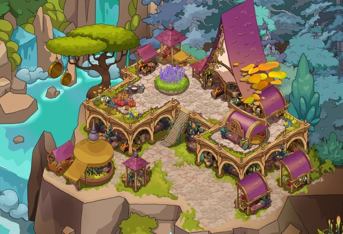 Crossroads: Myth elven marketplace.