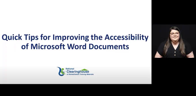Screenshot of video thumbnail including American SIgn Language interpreter 