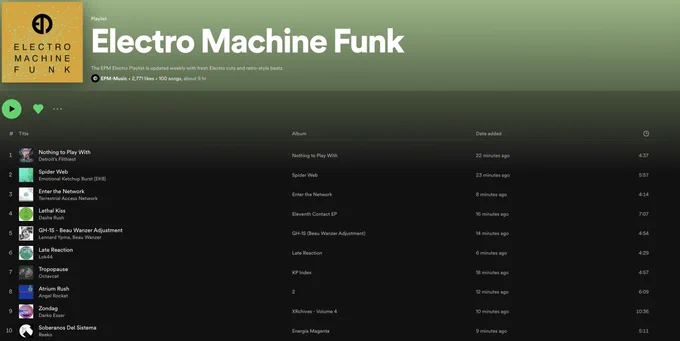 New Electro playlist update