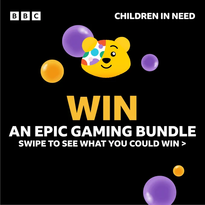 Win an epic gaming bundle. Swipe to see what you could win.