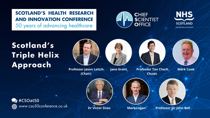 Scotland's Triple Helix Approach - Professor Jason Leitch (Chair), Jane Grant, Professor Tan Chorh Chuan, Mark Cook, Dr Victor Dzau, Mark Logan, Professor Sir John Bell