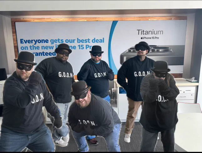 Picture of Logansport AT&T Team Dressed as G.O.O.N.s from 1960s Batman composed by Gavin Newton