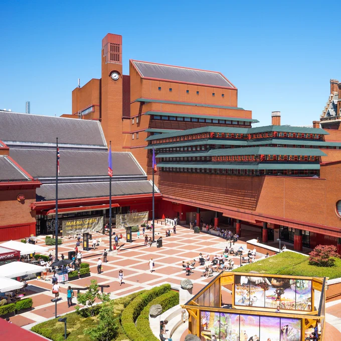 An aerial view of the British Library at St Pancras.