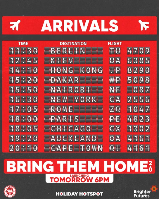 Bring Them Home 2.0 will launch at 6pm tomorrow night.