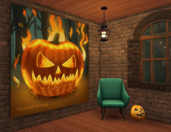 A Halloween painting mod (custom content) for The Sims 4.