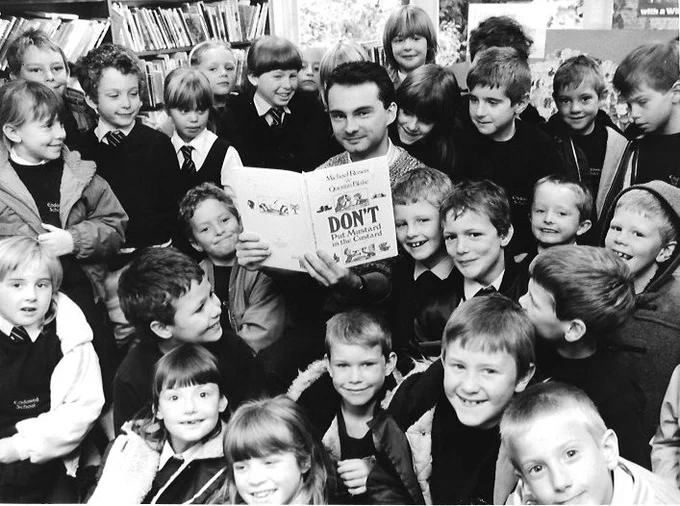 A black and white newspaper photo of our stock development librarian Daren from 1988 starting in Whitstable library as the children’s librarian. 