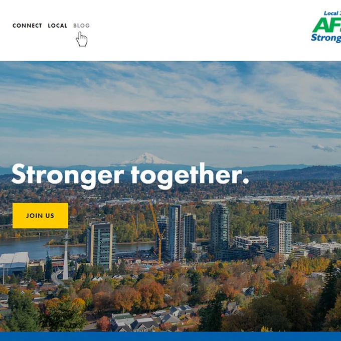 Screenshot of the main page for local328.org with a mouse pointer highlighting the word "blog."