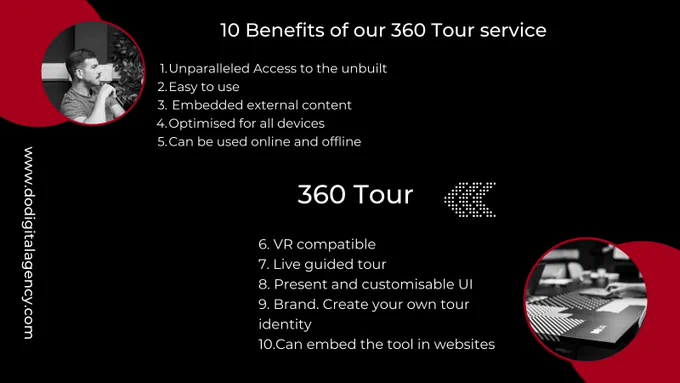Image showing 10 benefits of our 360 Tour service