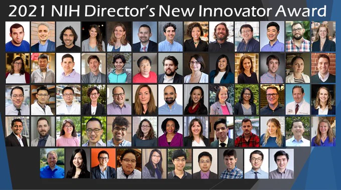 2021 NIH Director's New Innovator Award. Collage of several awardees. 