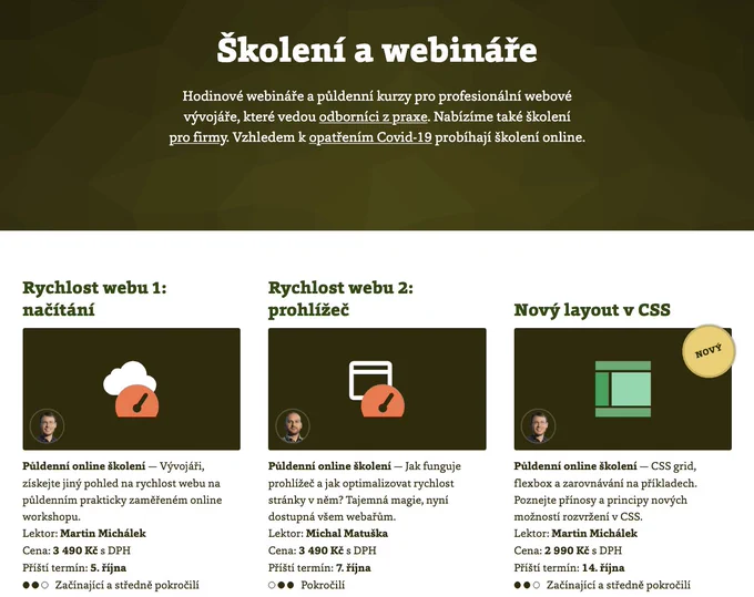 Kurzy Vzhůru dolů - podzim '21.