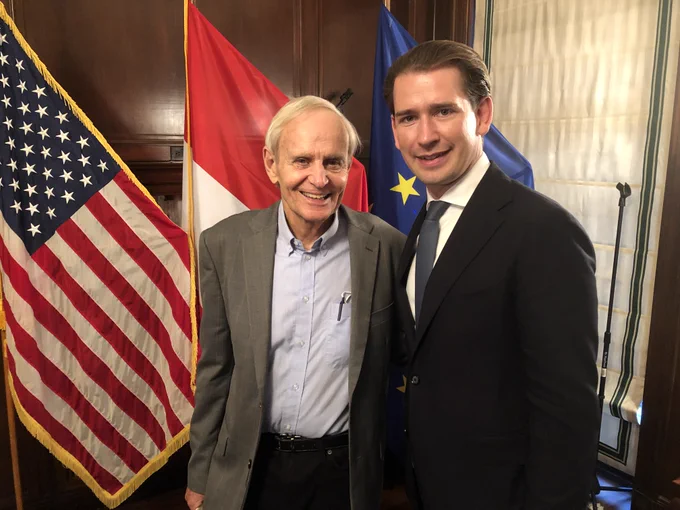 Film Director Robert H. Lieberman meeting with Austrian Chancellor Sebastin Kurz in NYC on Thursday.