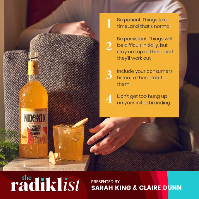 Kerstin Robinson, co-founder of Kix And Nix's top business tips. Discover more in tis episode of The Radiklist podcast: https://pod.fo/e/eba49