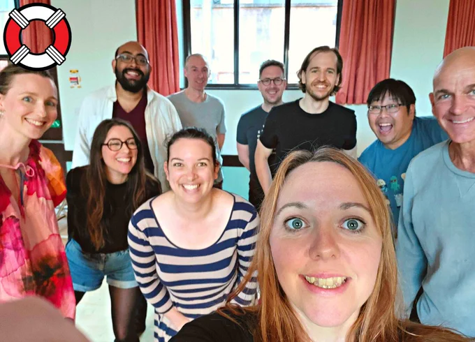 A picture of 10 maydays back in the rehearsal room.