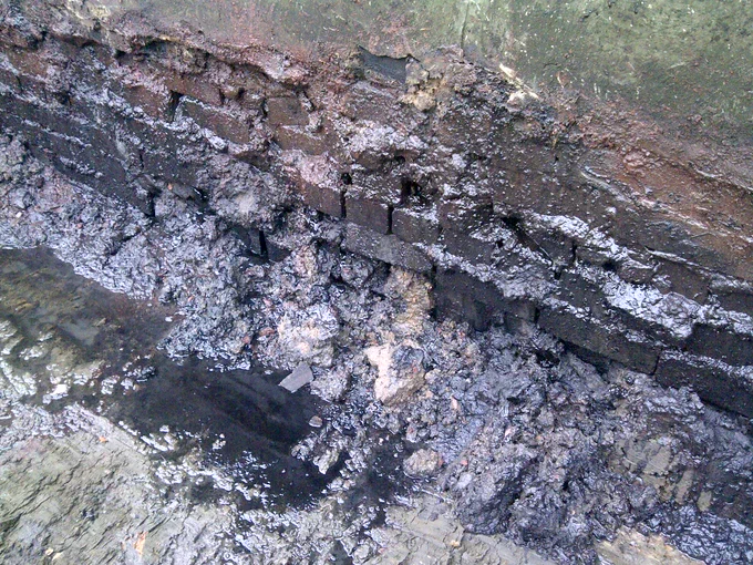soil heavily contaminated with hydrocarbons