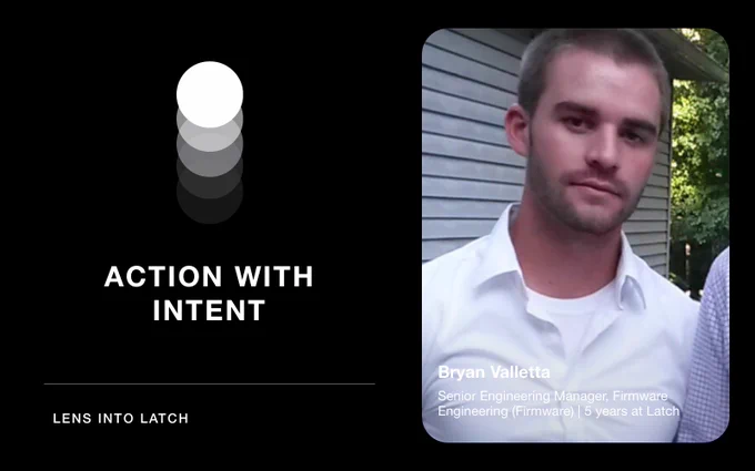 Lens into Latch campaign featuring Bryan Valletta's photo and quote.