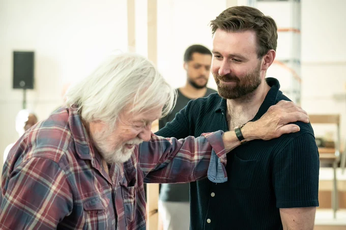 William Gaunt and James McArdle in rehearsals for The Tragedy of Macbeth